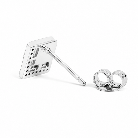 Silver MOP Square Frame Studs