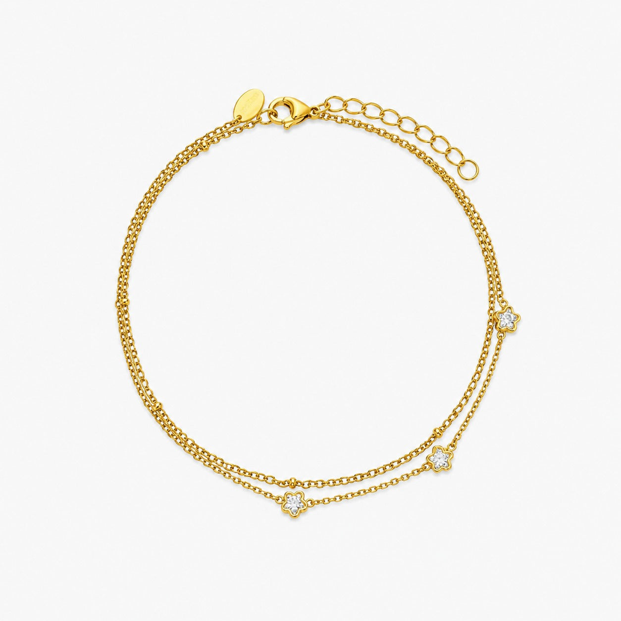 Demi Fine Golden Blossom Double Chain Bracelet