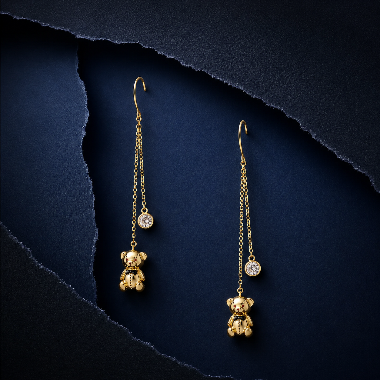 Silver Sparkling Teddy Bear Dangles