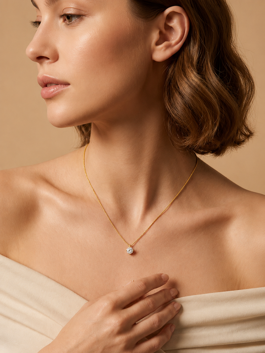 Demi Fine Classic Solitaire Crystal Necklace