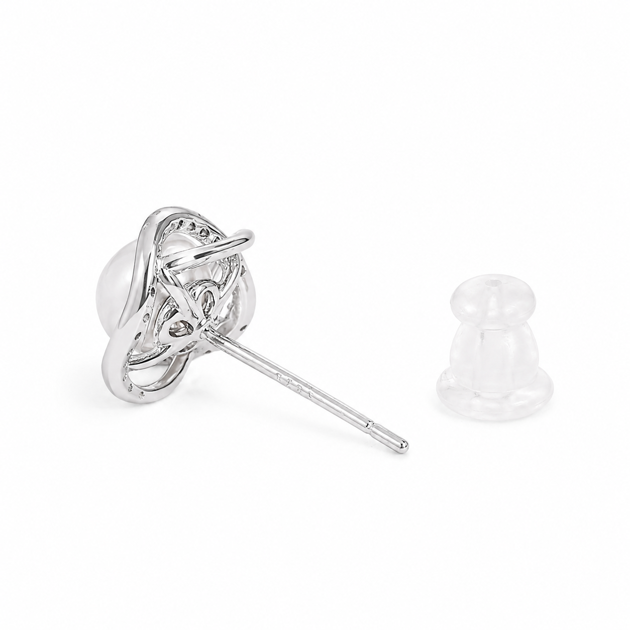 Silver Grace Loop Pearl Studs