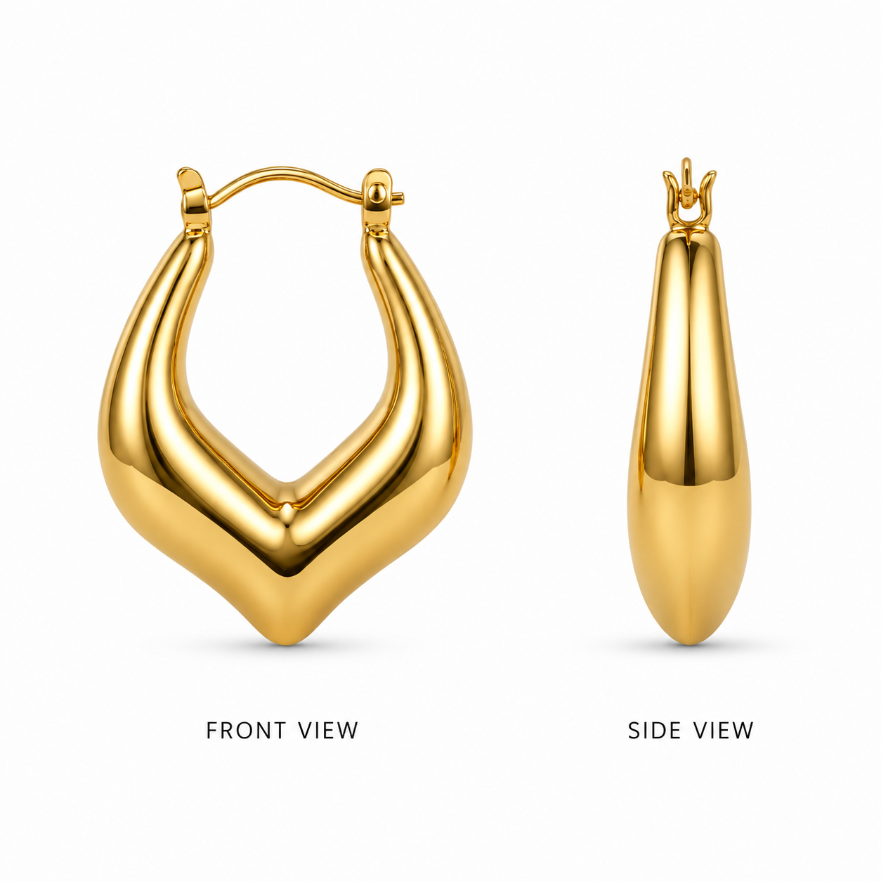 Demi Fine Sculpted Chevron Hoop Earrings
