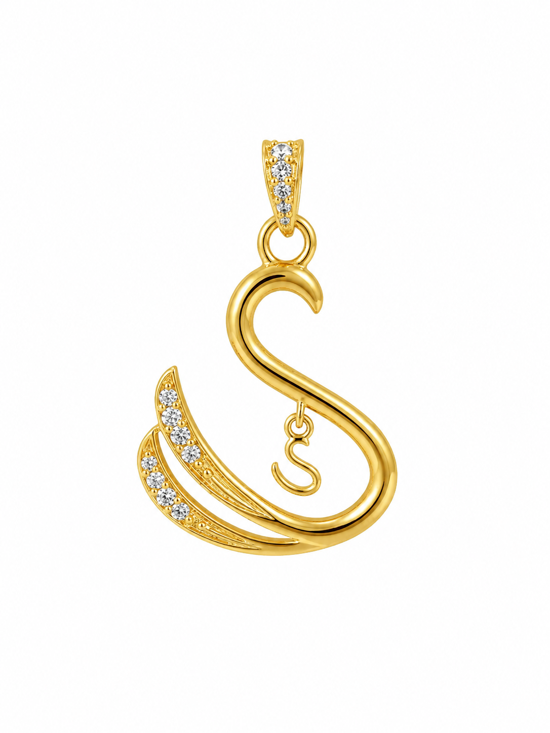 9K Gold Elegant “S” Initial Pendant