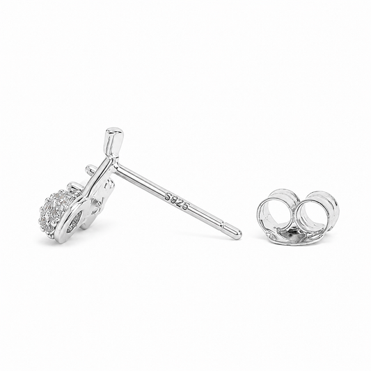 Silver Cherry Blossom Shine Studs