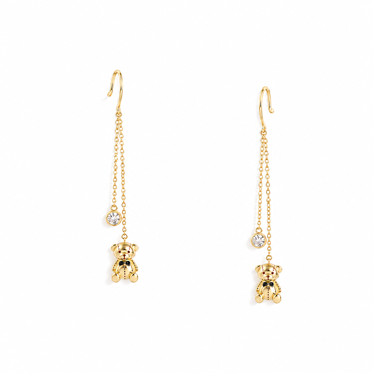 Silver Sparkling Teddy Bear Dangles