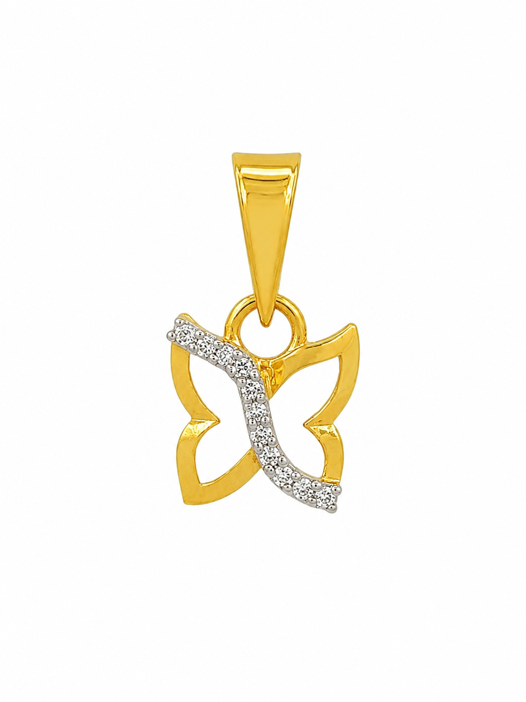 9K Gold Butterfly Crystal Pendant