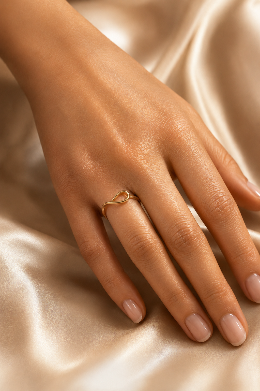 9K Gold Infinity Loop Minimal Ring (Size -12)