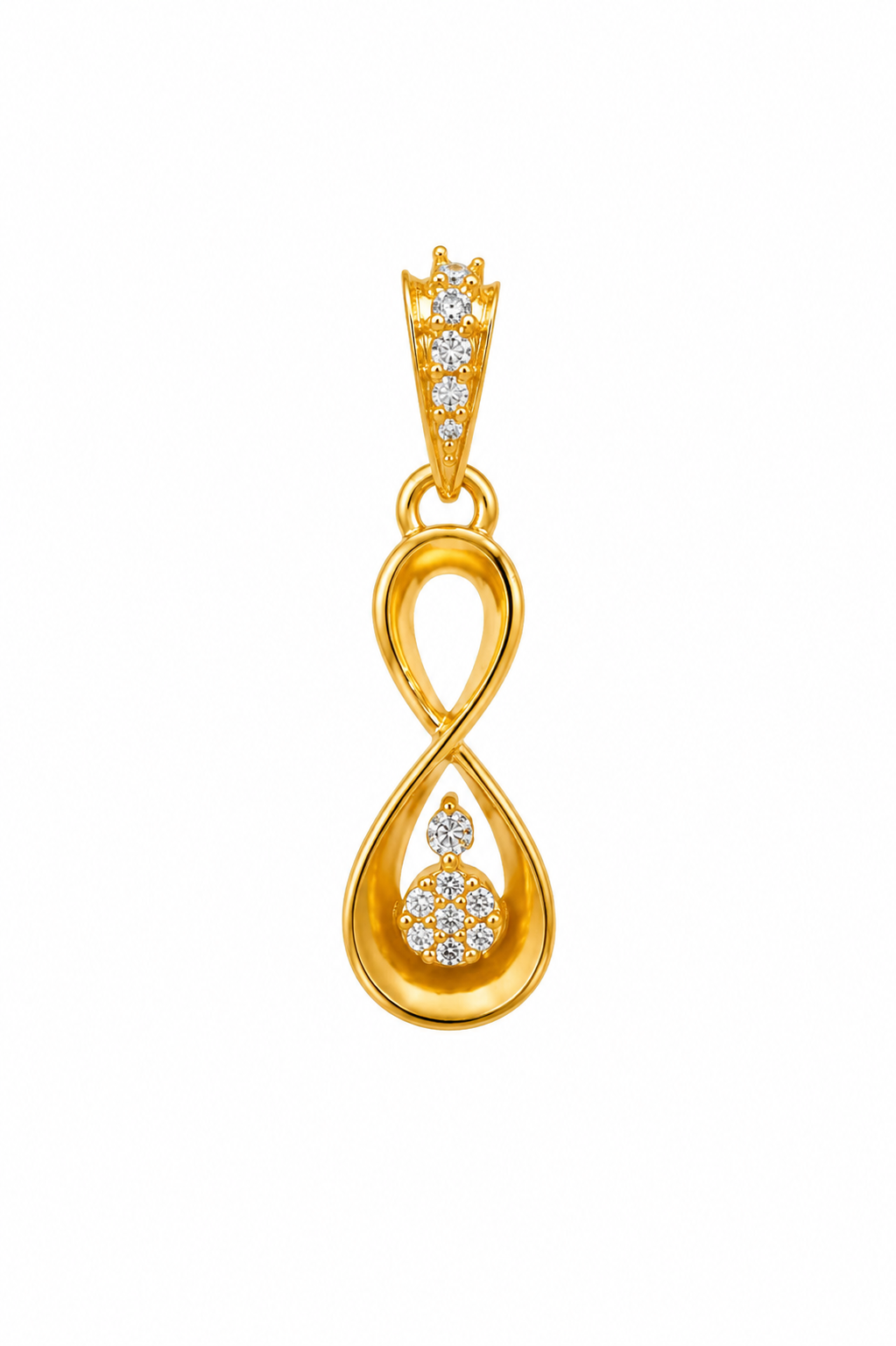 9K Gold Infinity Diamond Pendant