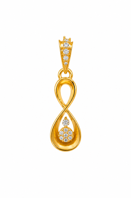 9K Gold Infinity Diamond Pendant