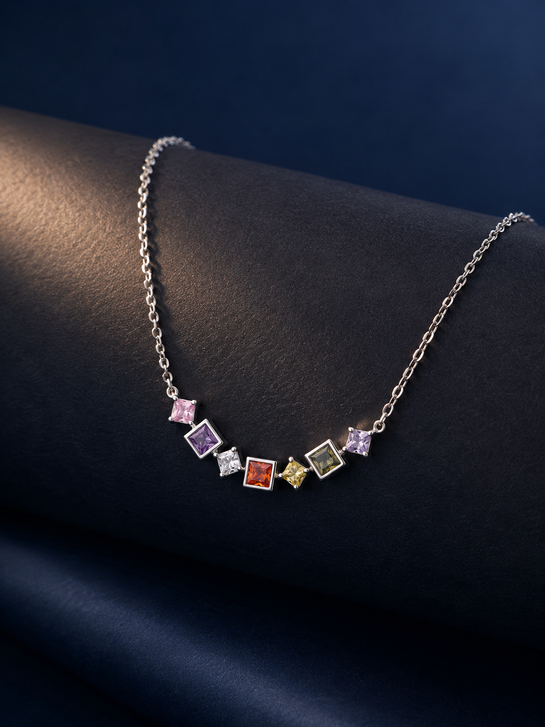925 Silver CandyGem Curve Necklace