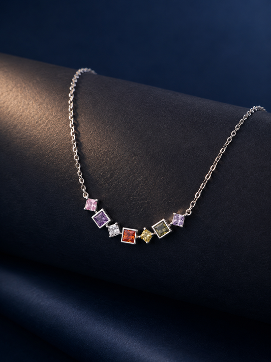 925 Silver CandyGem Curve Necklace