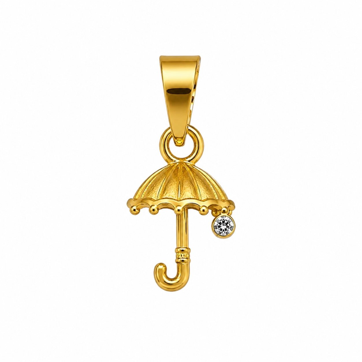 9K Gold Diamond Umbrella Pendant