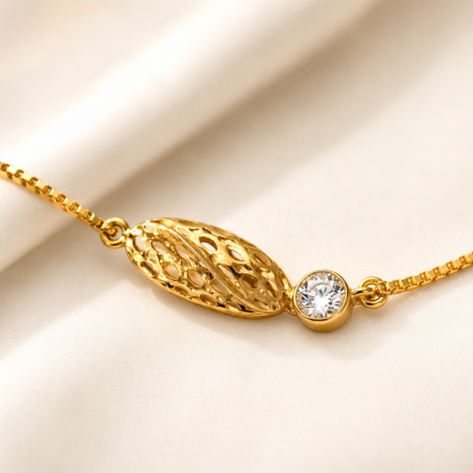 9K Gold Diamond-Cut Bracelet