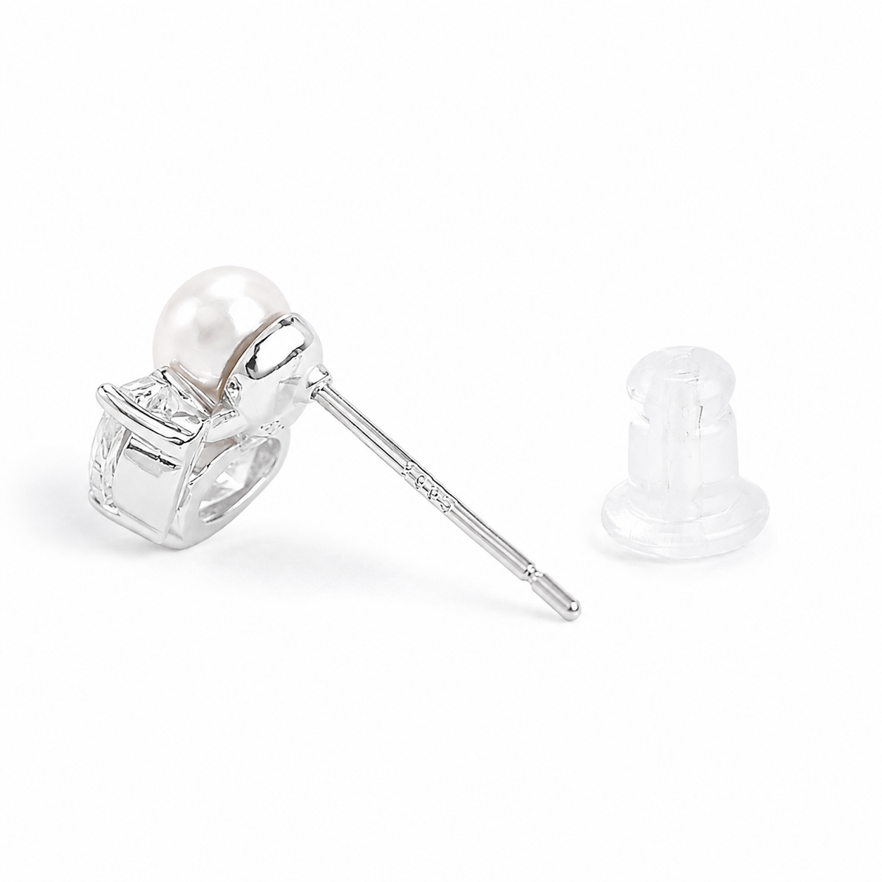 Silver Pearl Fusion Studs