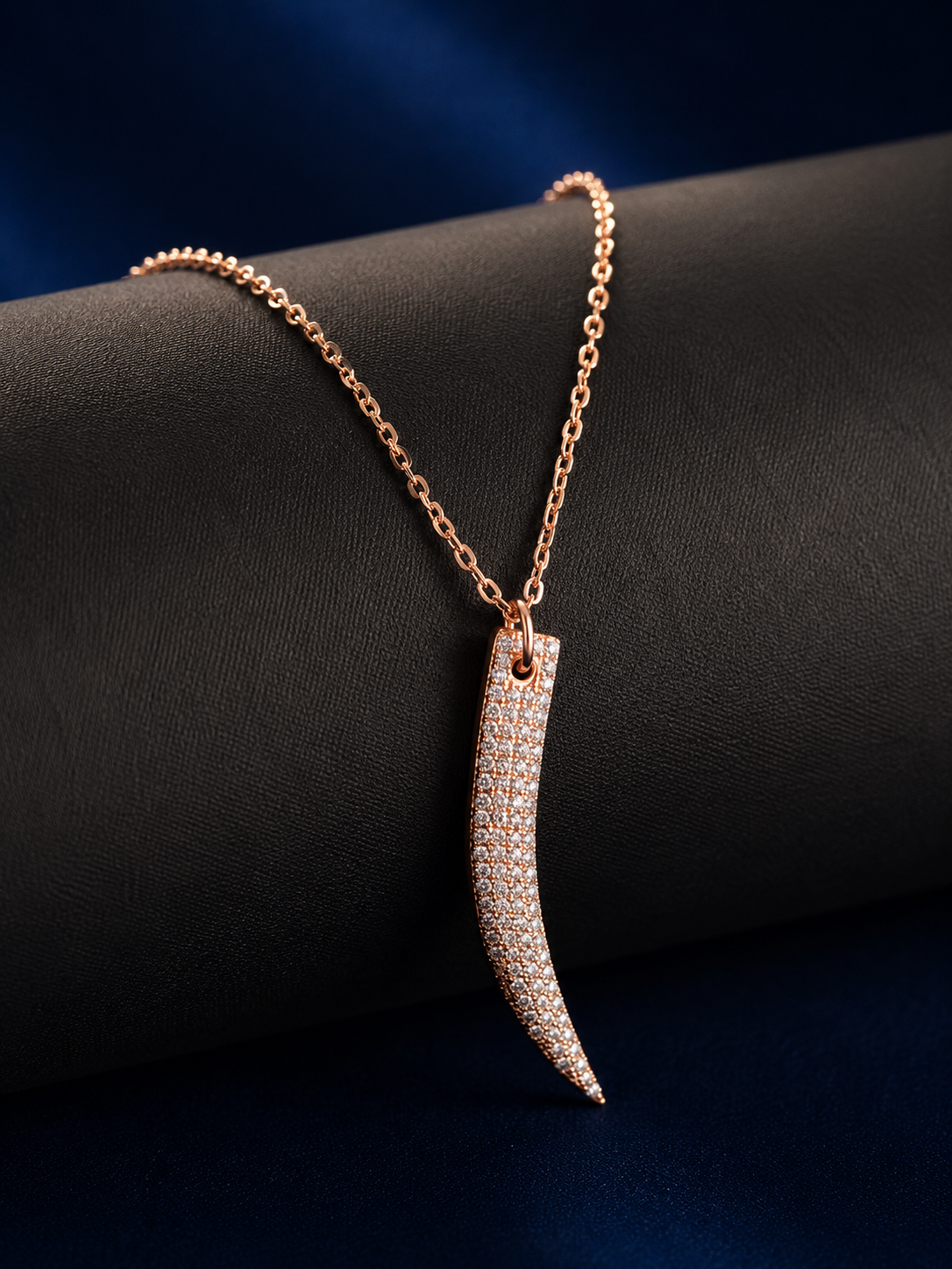 925 Silver Grace Curve Rose Gold Necklace