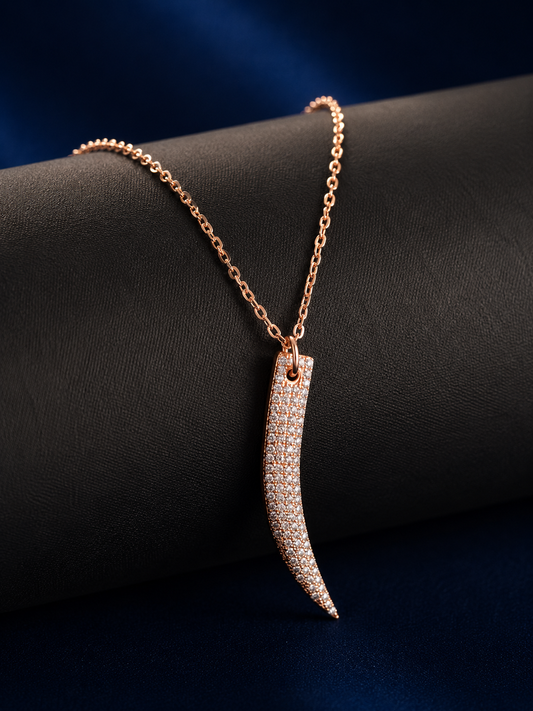 925 Silver Grace Curve Rose Gold Necklace