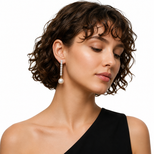 Demi Fine Celeste Pearl & Crystal Drop Earrings
