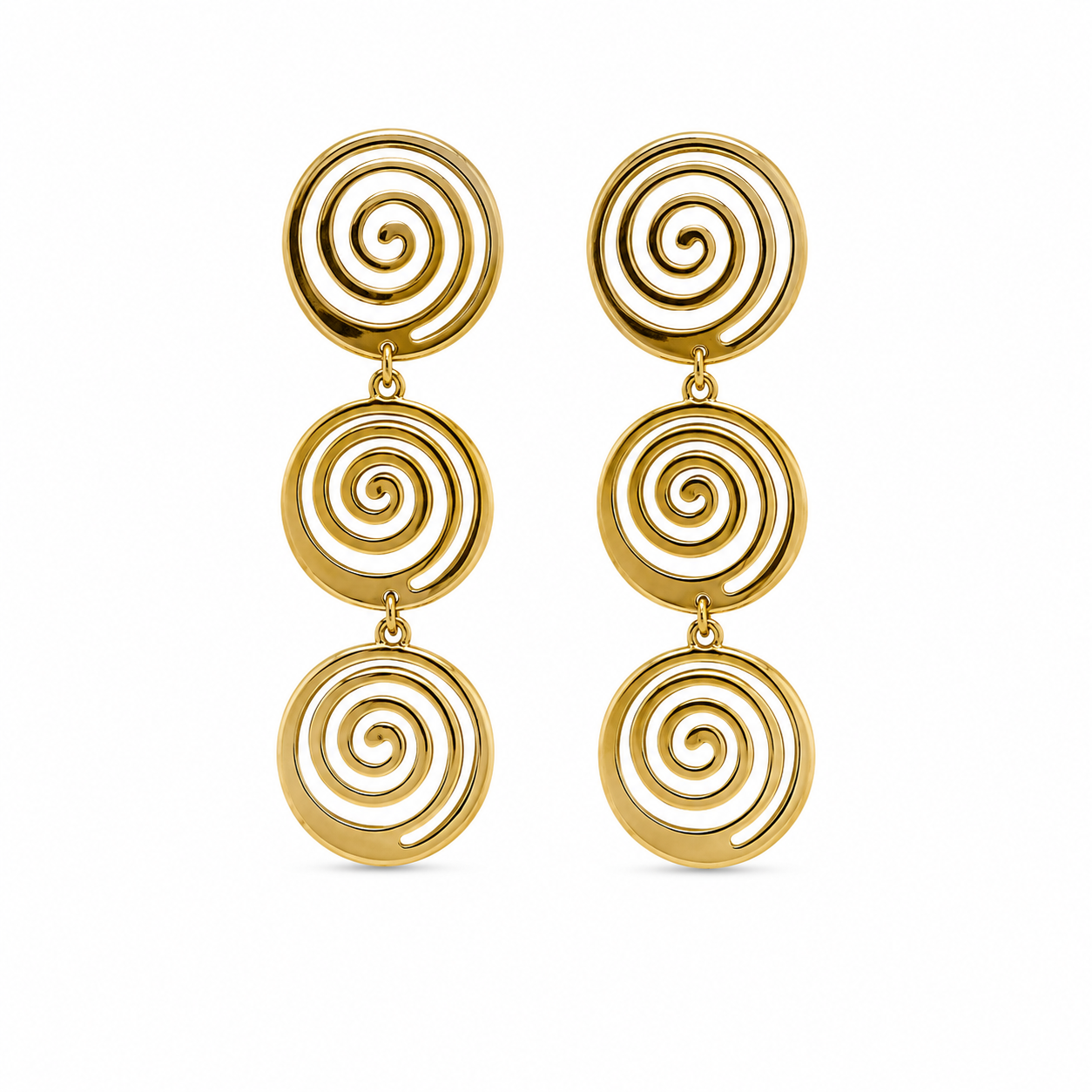 Demi Fine Triple Spiral Drop Earrings