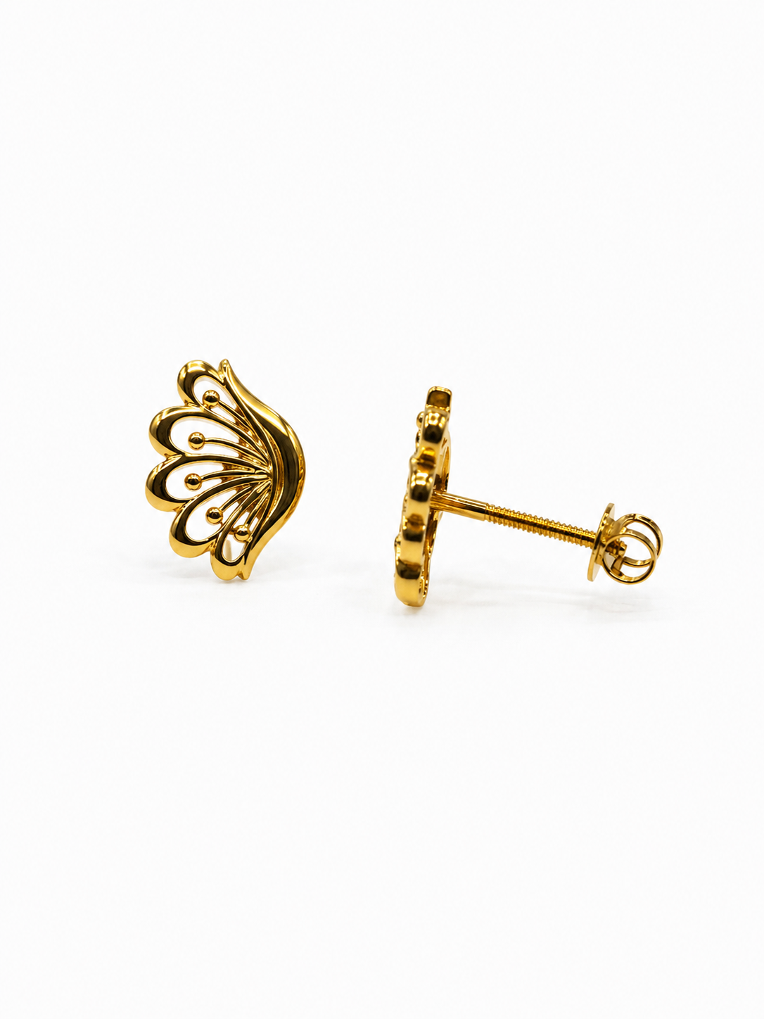 9K Gold Peacock Designer Stud Earrings