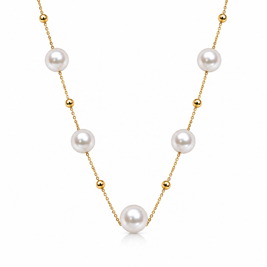 Demi Fine Celestial Pearl Station Necklace