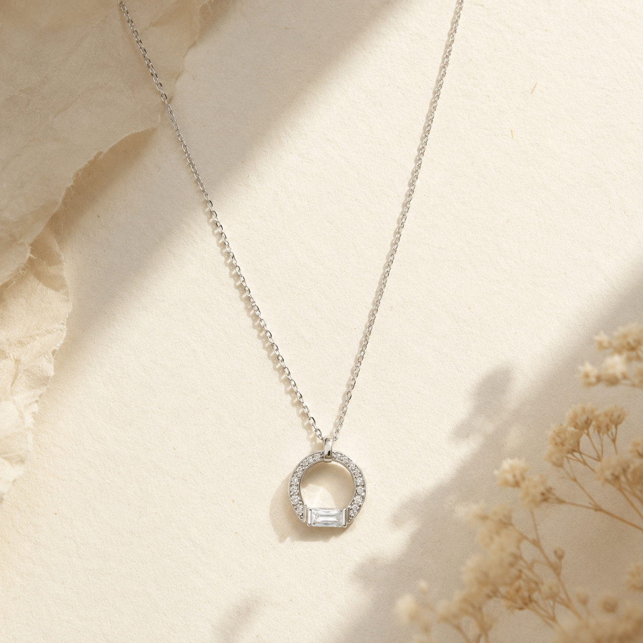 Silver Classic Circle Elegance Necklace