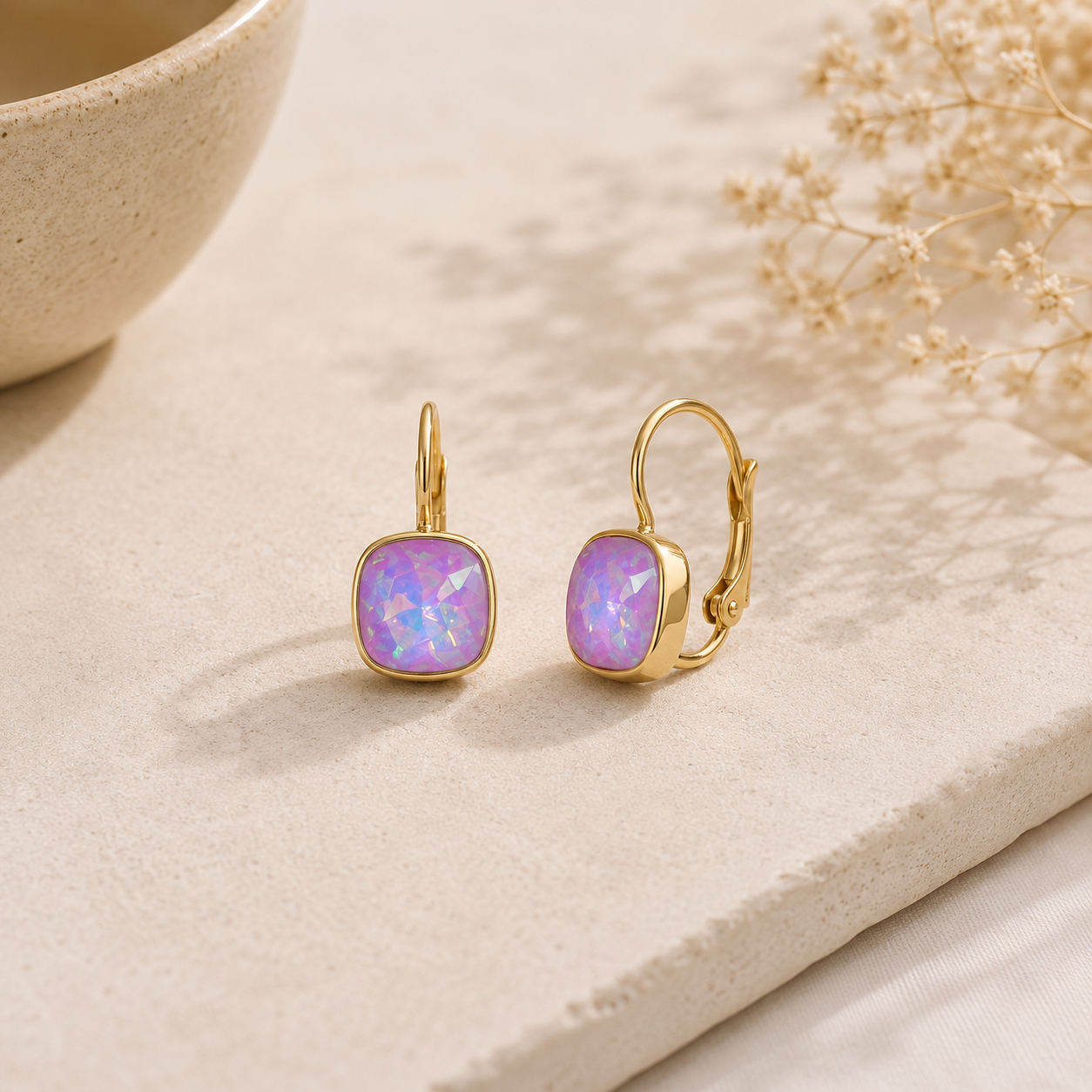 Demi Fine Lavender Opal Drop Earrings