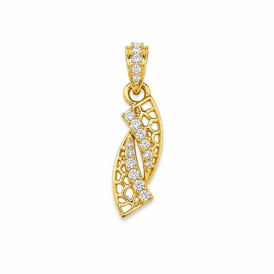 9K Gold Diamond Twist Pendant