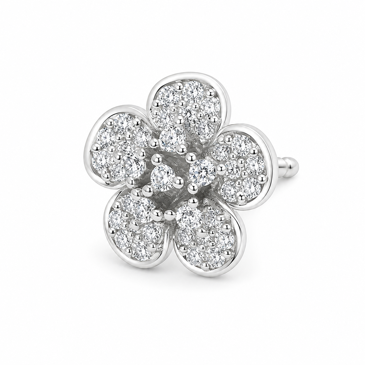 Silver Mini Flower Spark Studs
