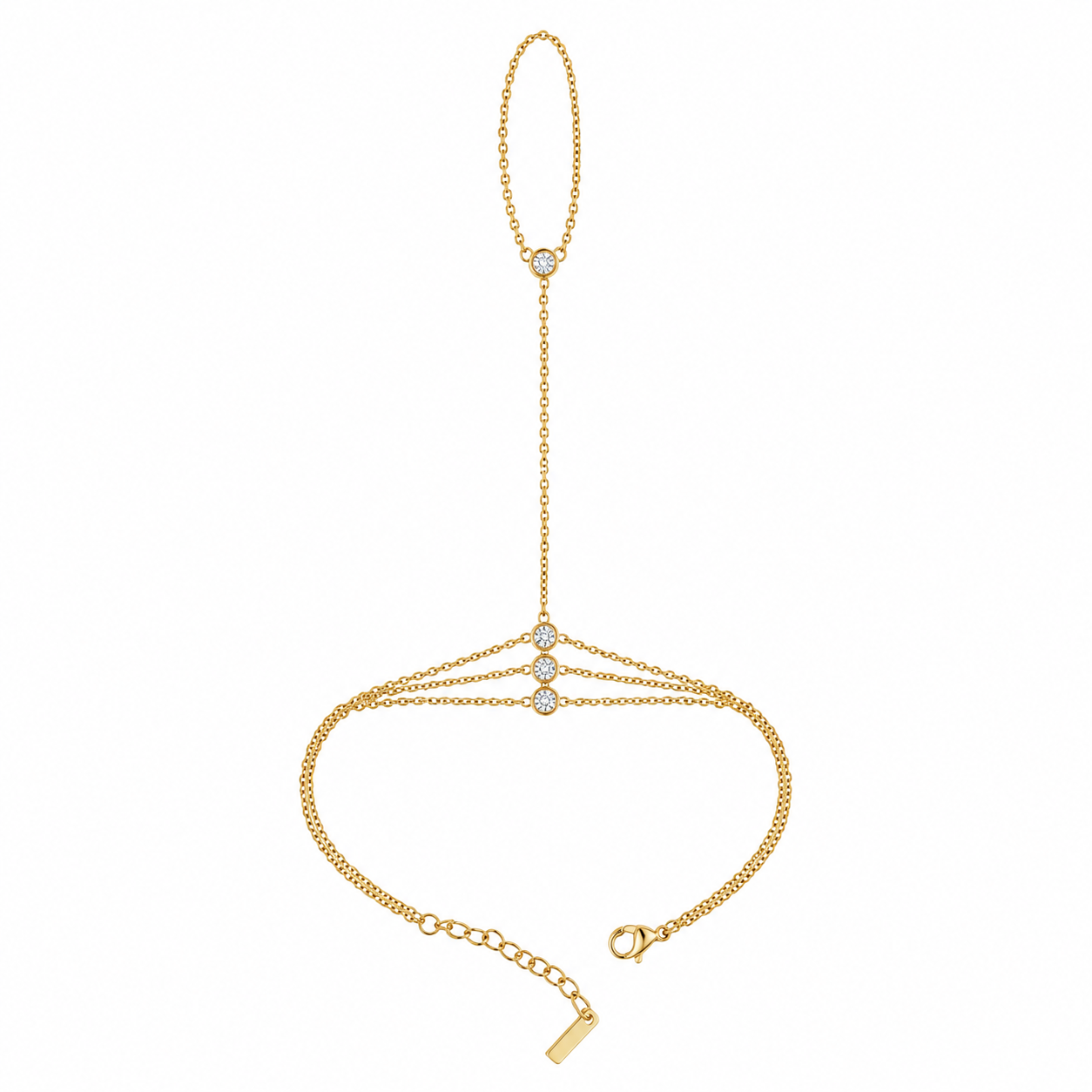 Demi Fine Aurora Triple Strand Crystal Hand Chain