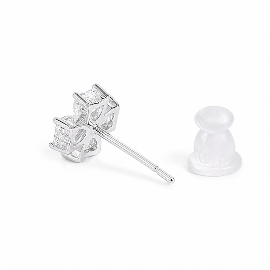Silver Love Petal Earrings