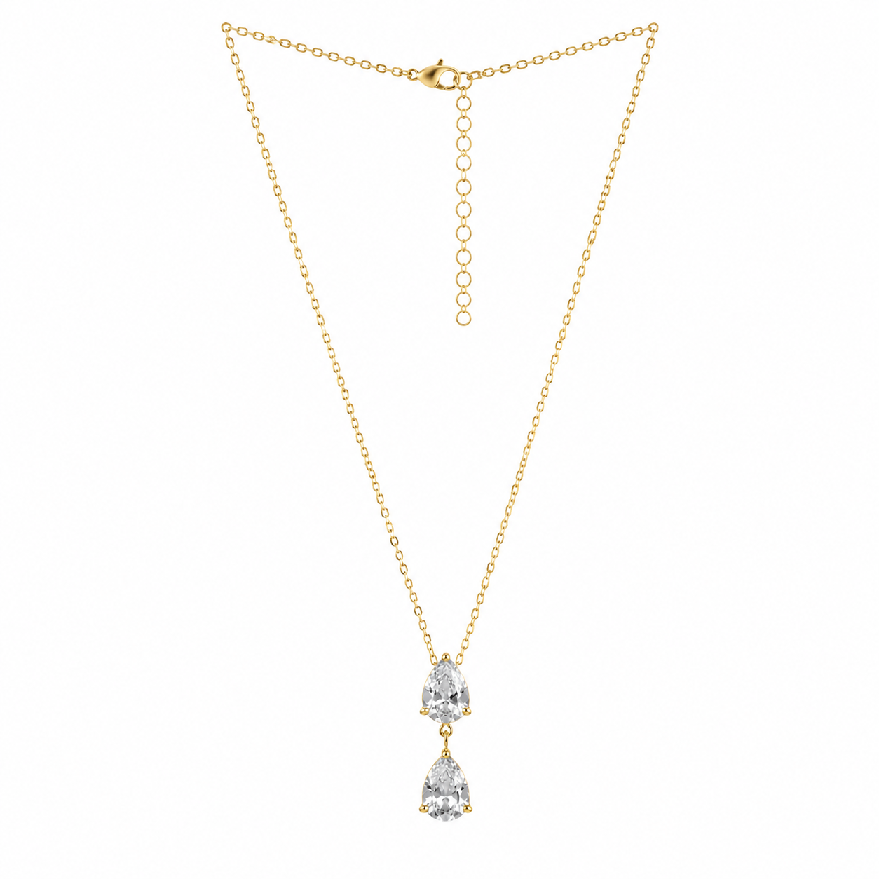 Demi Fine Twin Pear Spark Necklace