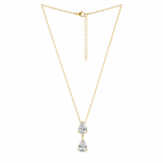 Demi Fine Twin Pear Spark Necklace