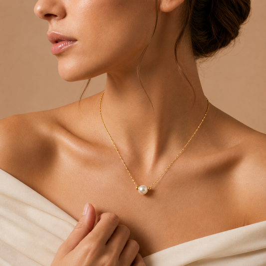 Demi Fine Classic Pearl Solitaire Necklace