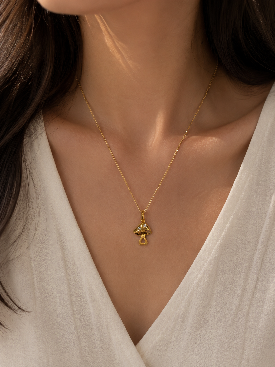 9K Gold Mushroom Pendant