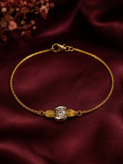 9K Gold Solitaire Diamond Bracelet