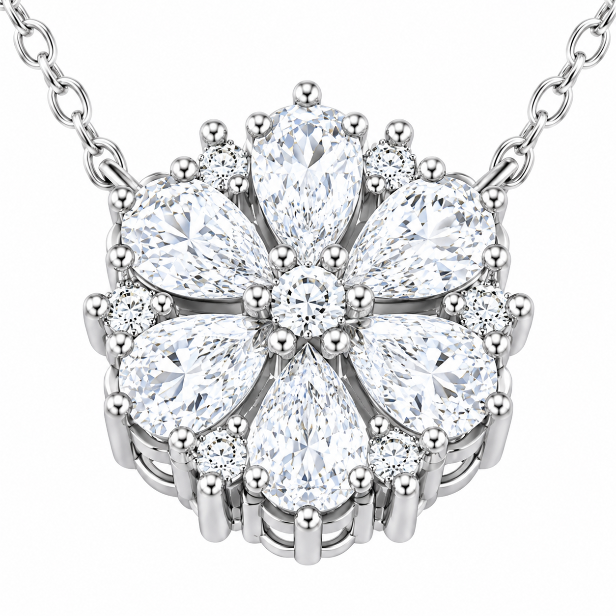 Silver Eternal Flower Shine Sterling Silver Necklace
