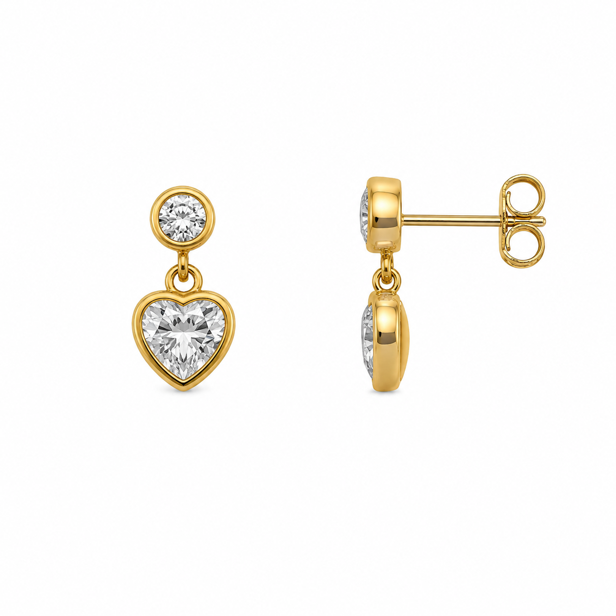 Demi Fine Crystal Heart Drop Earrings