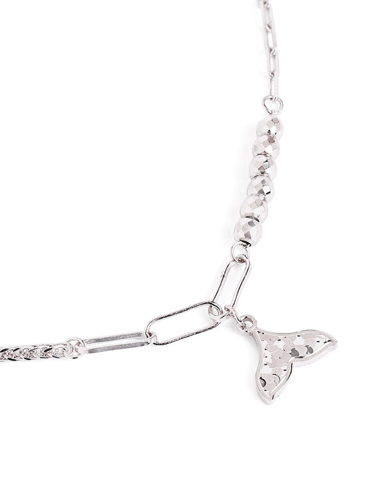925 sterling silver anklet for women with adjustable chain, and elegant design
