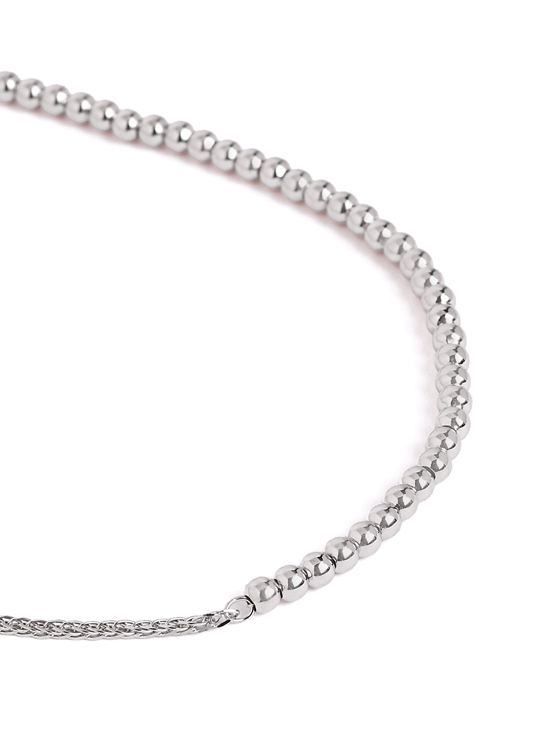 925 sterling silver beaded anklet for women with adjustable chain, and elegant design