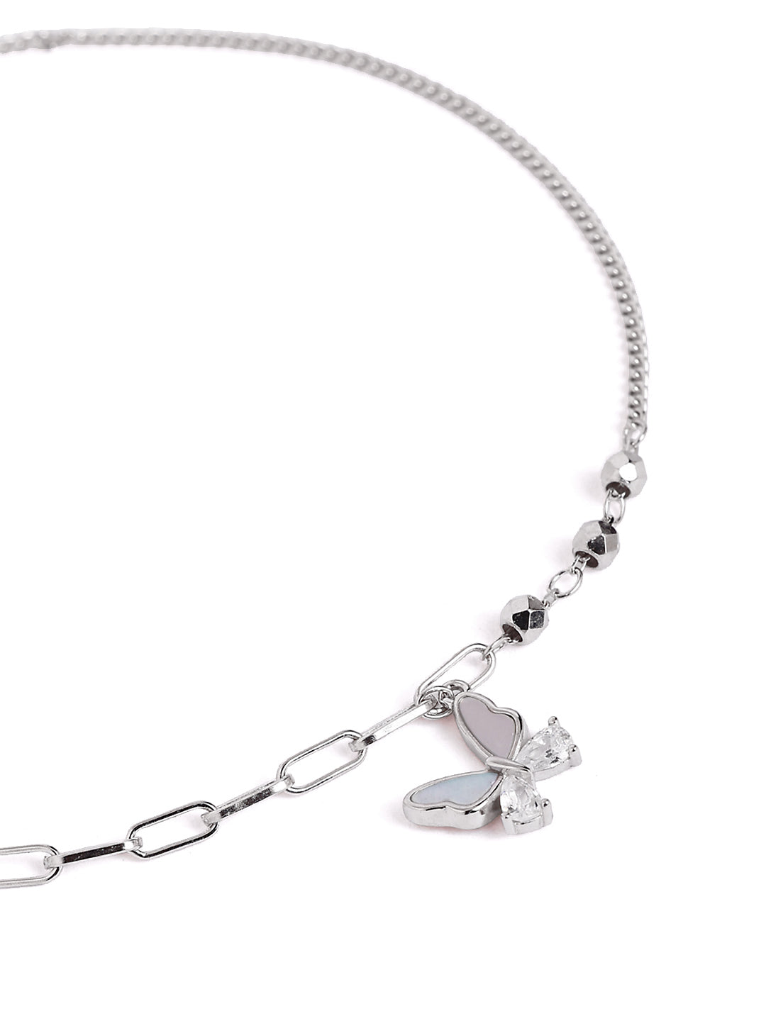 925 sterling silver anklet for women with adjustable chain, and elegant design
