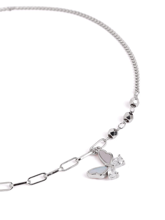 925 sterling silver anklet for women with adjustable chain, and elegant design