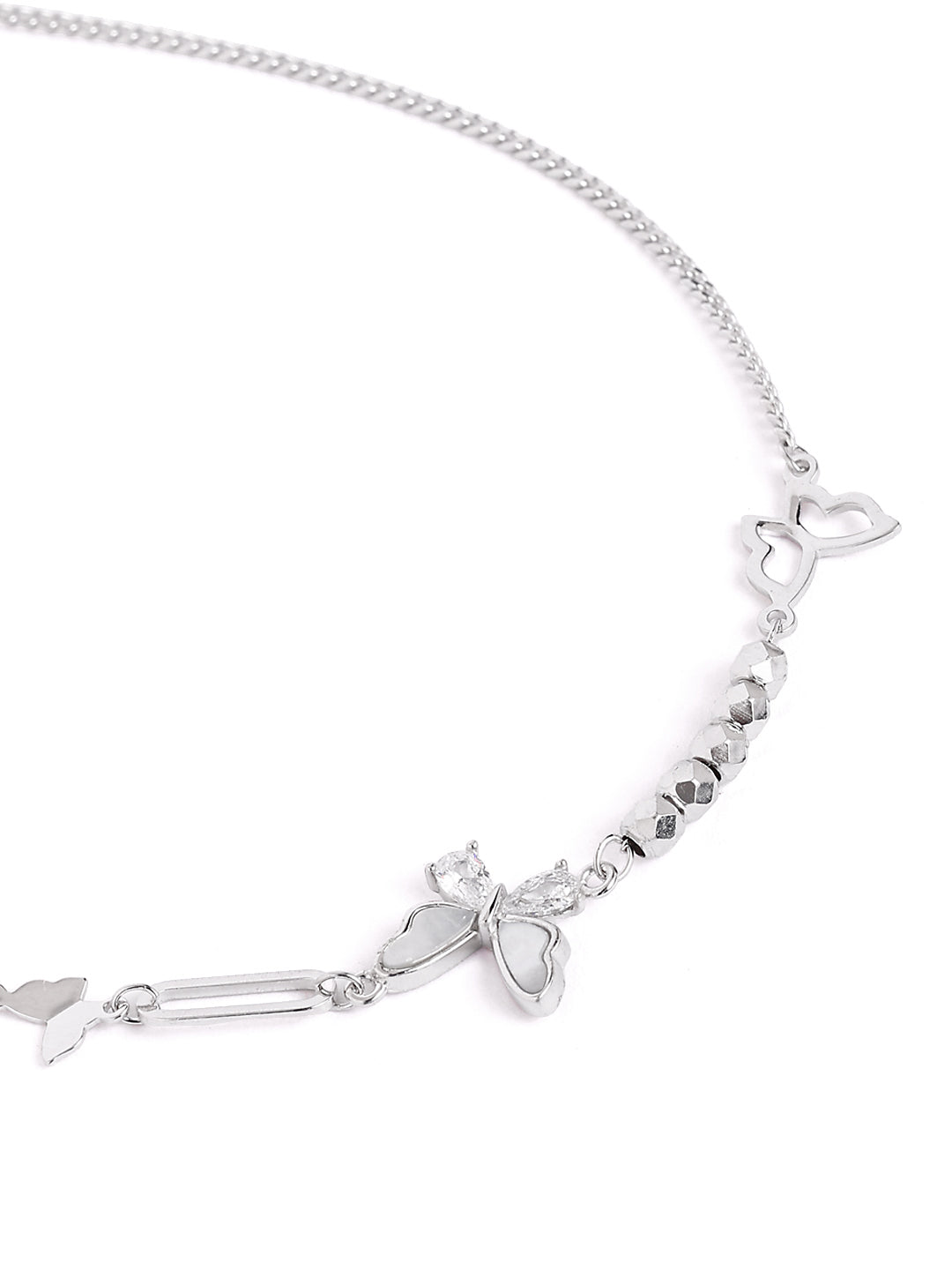 925 sterling silver anklet for women with adjustable chain, and elegant design
