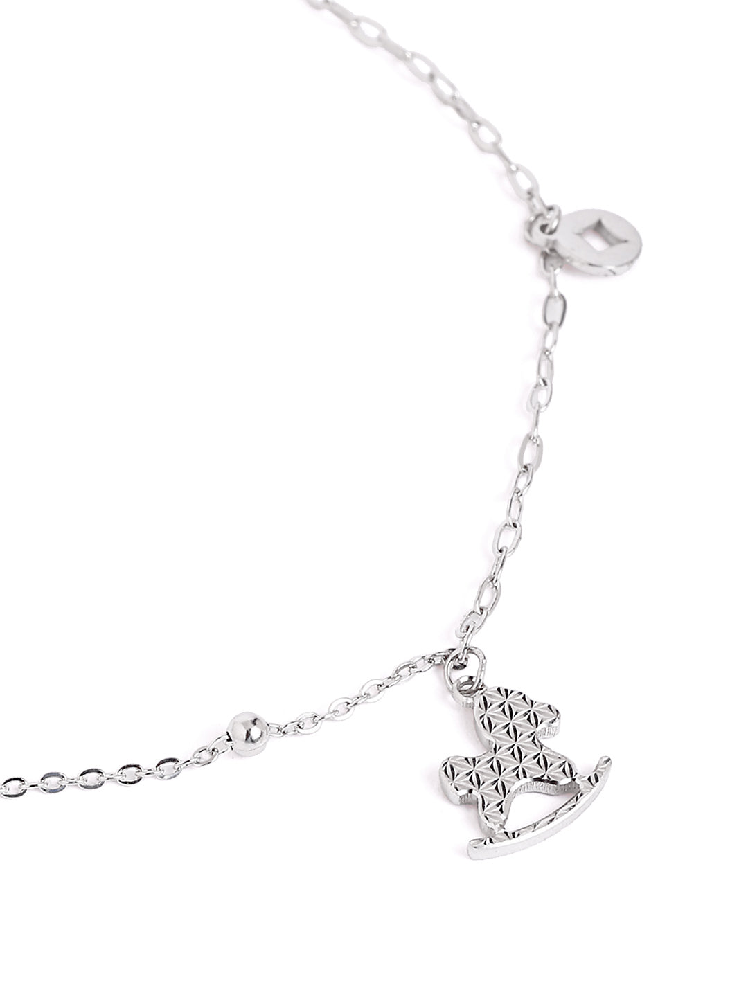 925 sterling silver anklet for women with adjustable chain, and elegant design