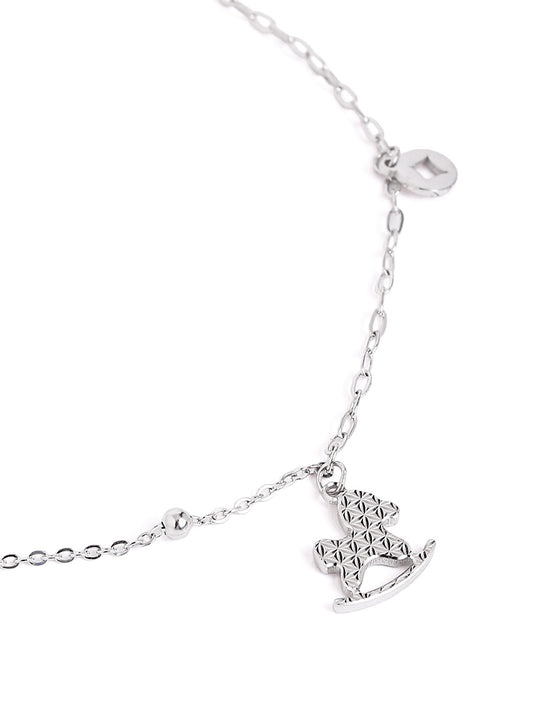 925 sterling silver anklet for women with adjustable chain, and elegant design