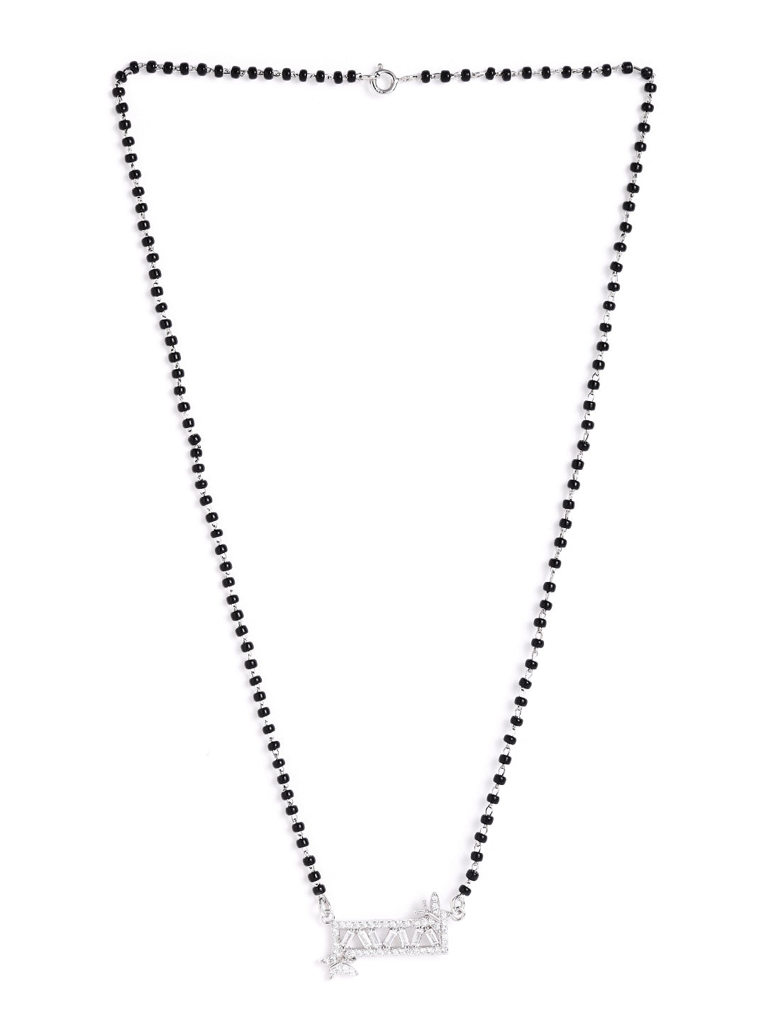 925 sterling silver mangalsutra with black beaded chain