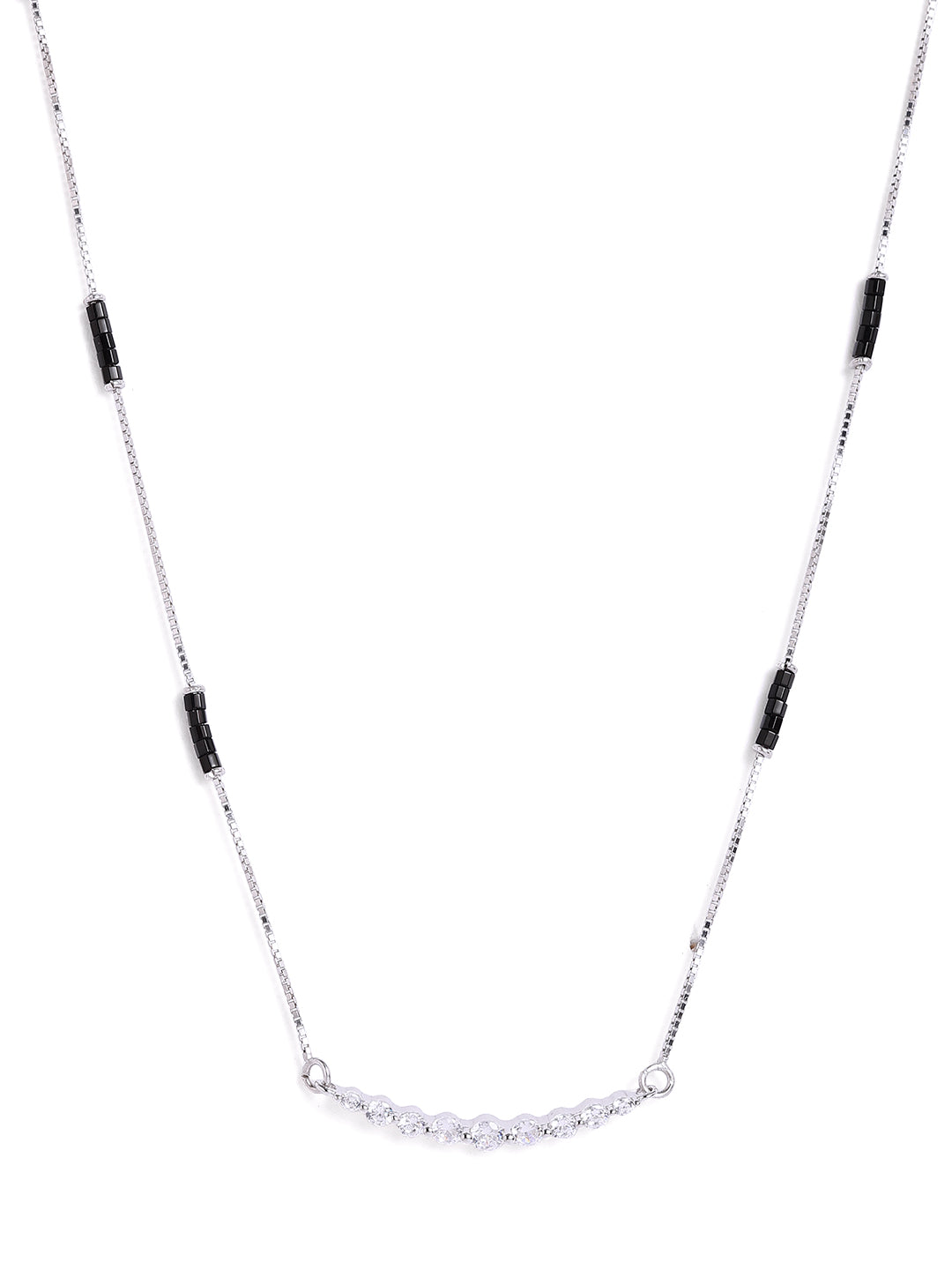 925 sterling silver mangalsutra with black beaded chain
