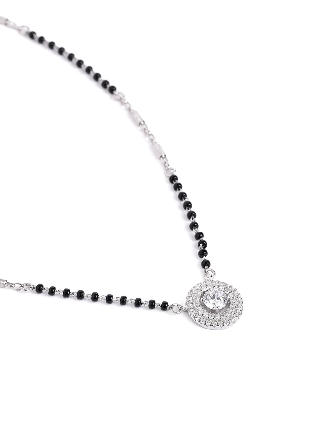 925 sterling silver mangalsutra with black beaded chain