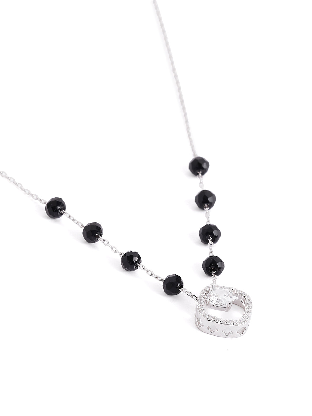 925 sterling silver mangalsutra with black beaded chain