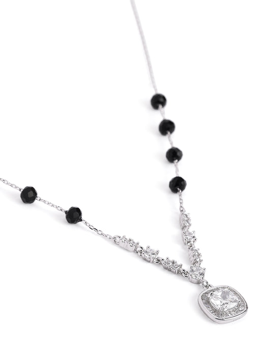 925 sterling silver mangalsutra with black beaded chain