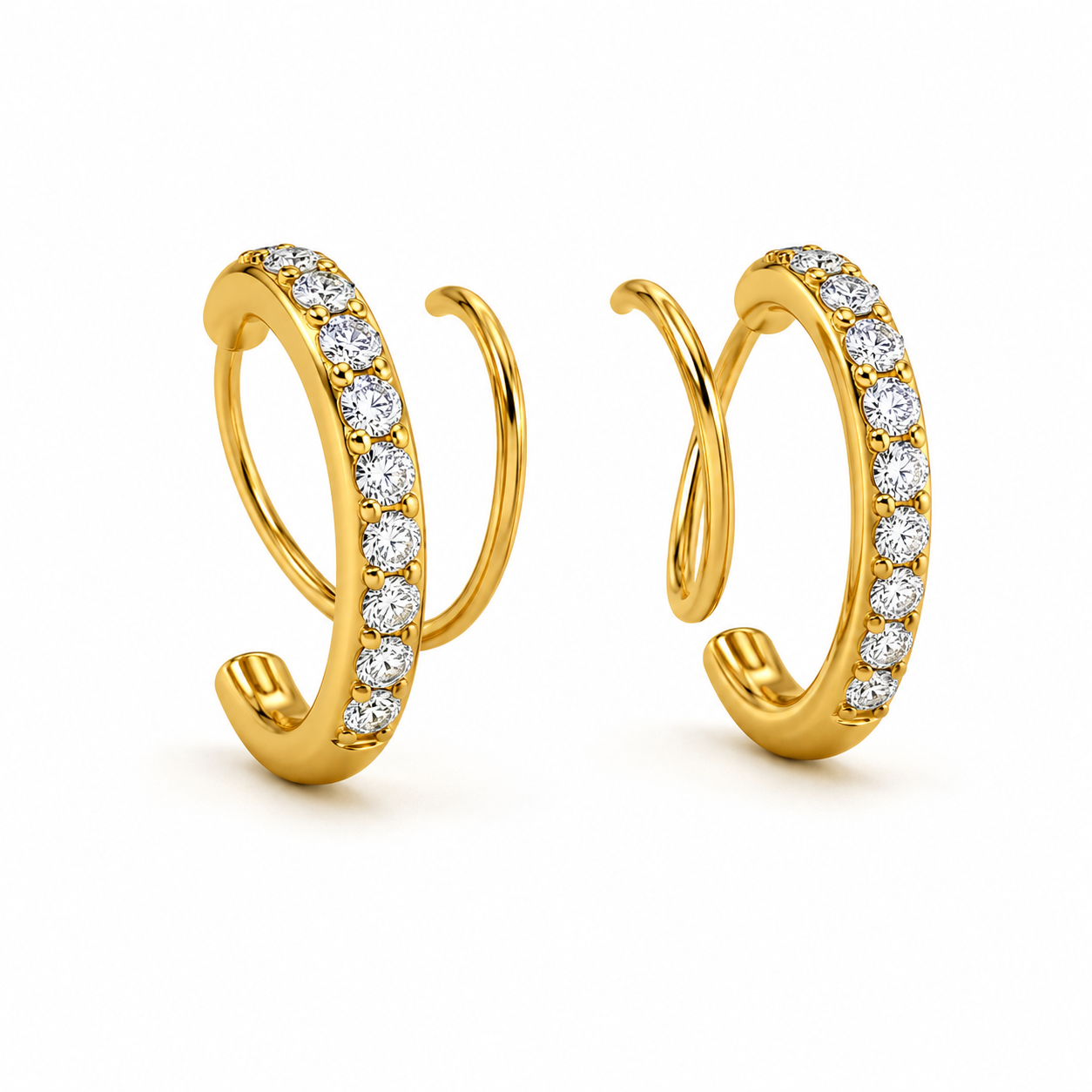 Demi Fine Crystal Pavé Double Hoop Earrings